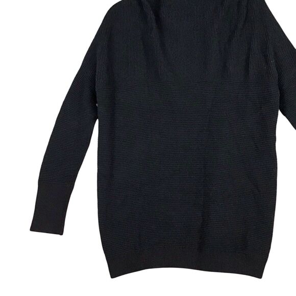 RDI Women’s Medium Black Ribbed Mock Neck Oversized Tunic Sweater NWOT - Picture 10 of 11